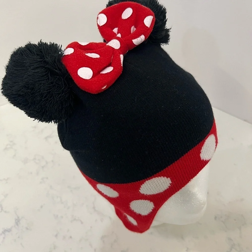 Kids Black and Red Polka Dot Ear Hat